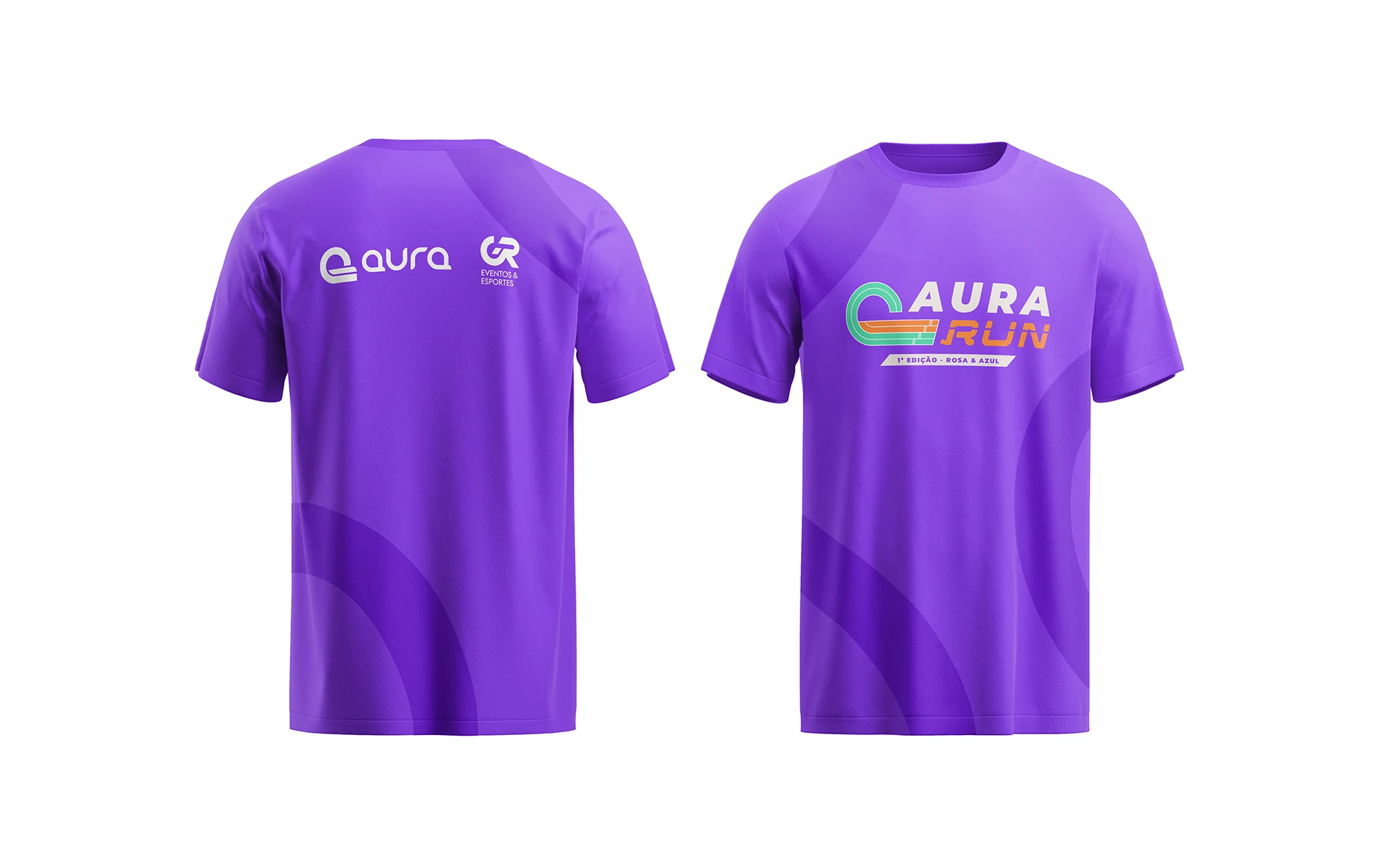 Camisetas roxas da corrida Aura Run
