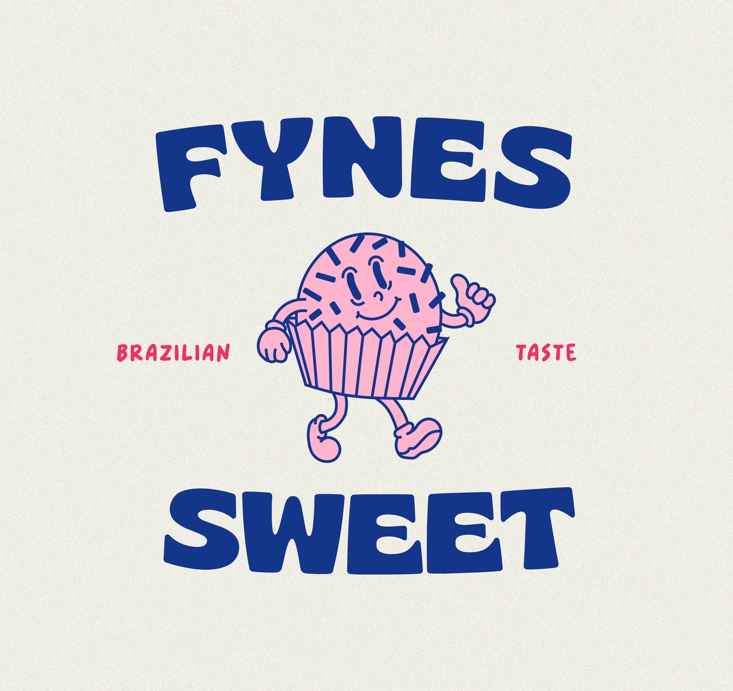 Variações do logotipo e do mascote Fynes Sweet