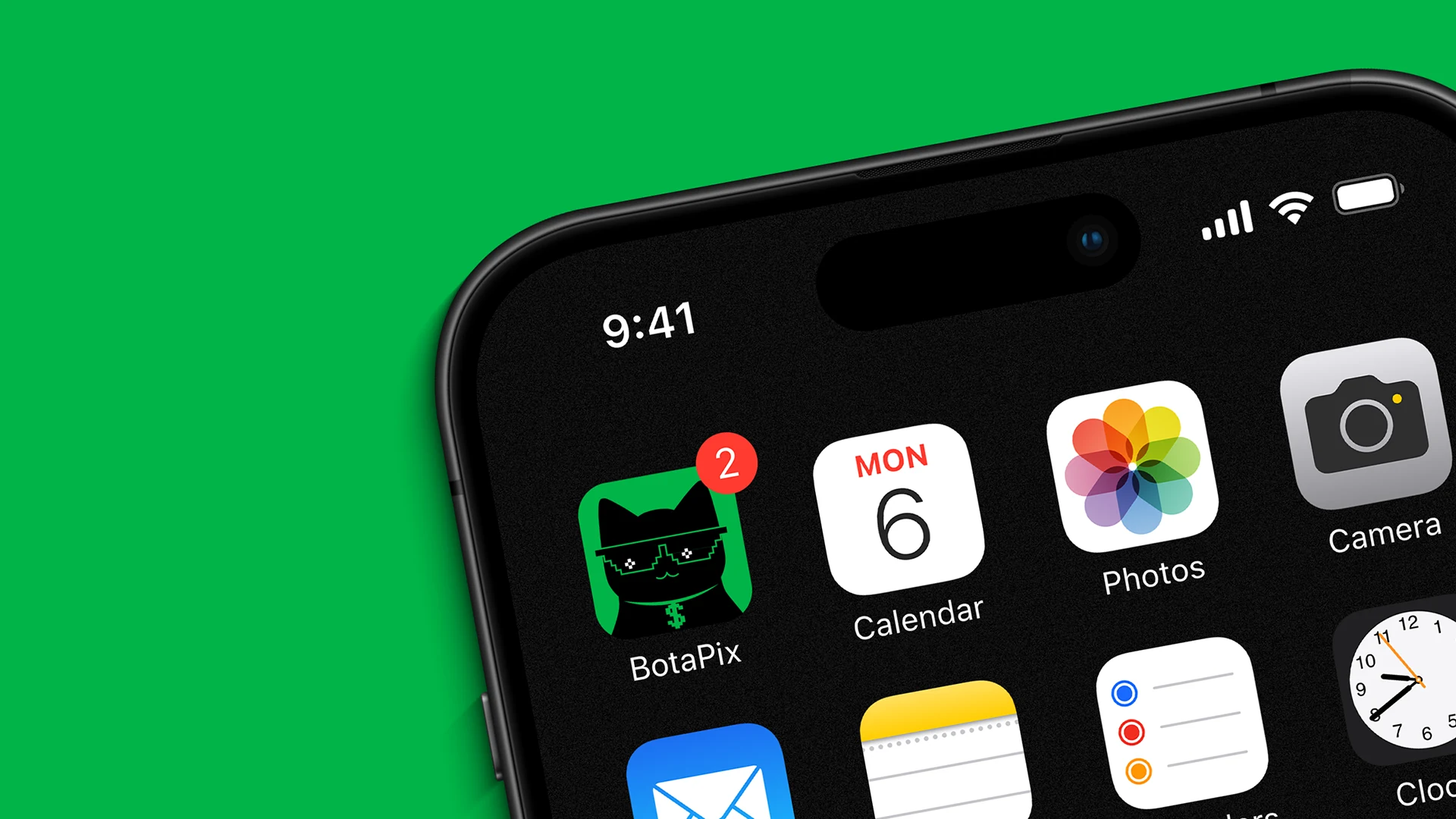 Aplicativo BotaPix exibido na tela inicial de um celular