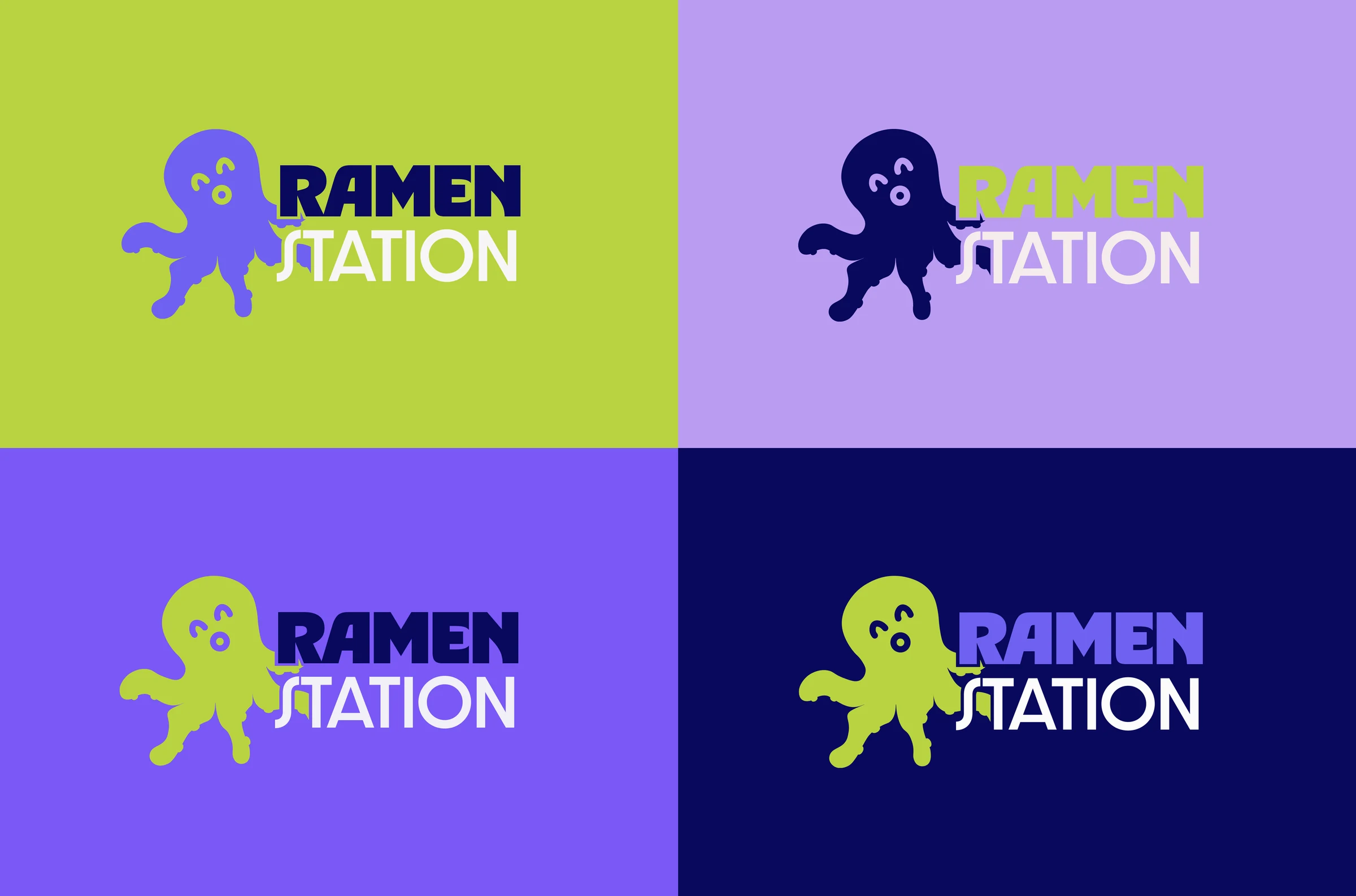 Ilustrações e paleta da identidade Ramen Station