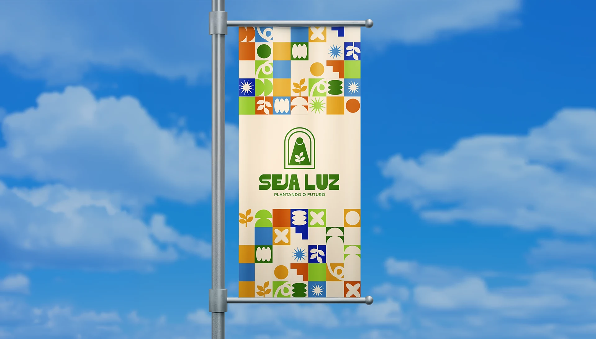 Variações cromáticas do logotipo Seja Luz