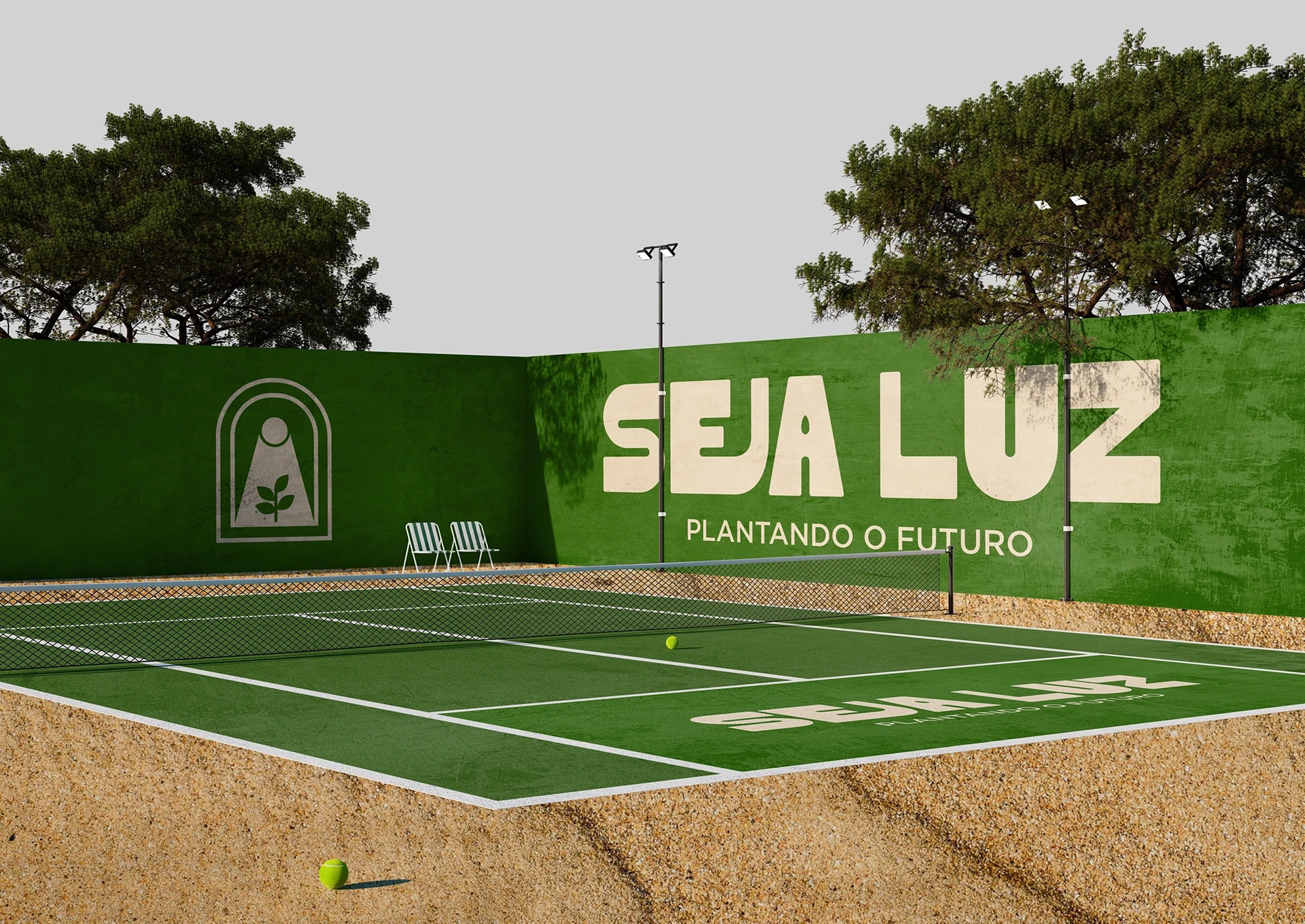 Aplicação da marca Seja Luz em materiais esportivos