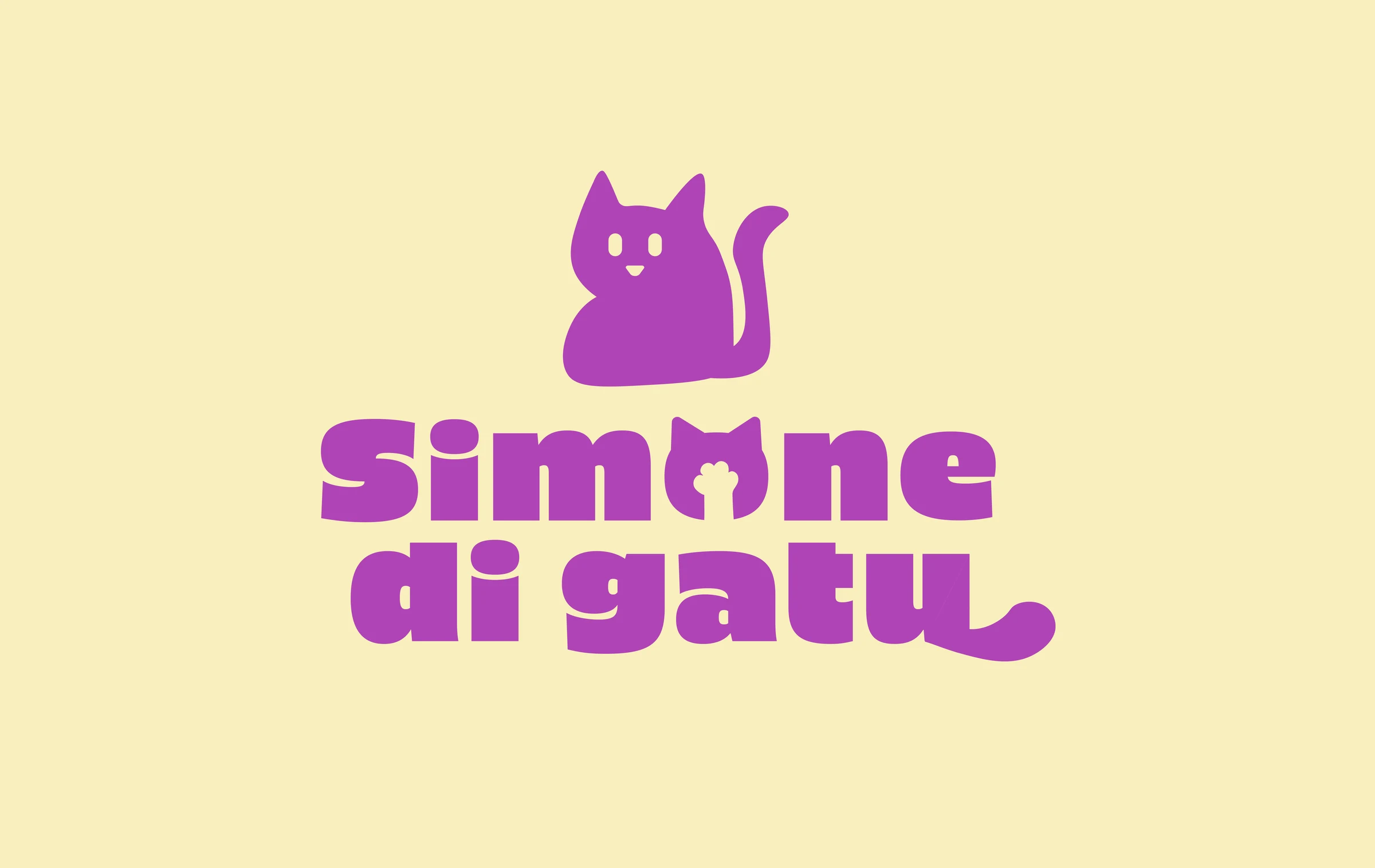 Logotipo roxo Simone di Gatu sobre fundo claro
