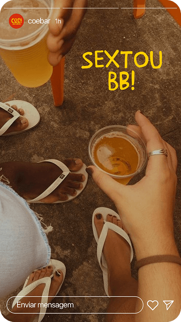 Story de alguém no Coe Bar com a frase 'Sextou'