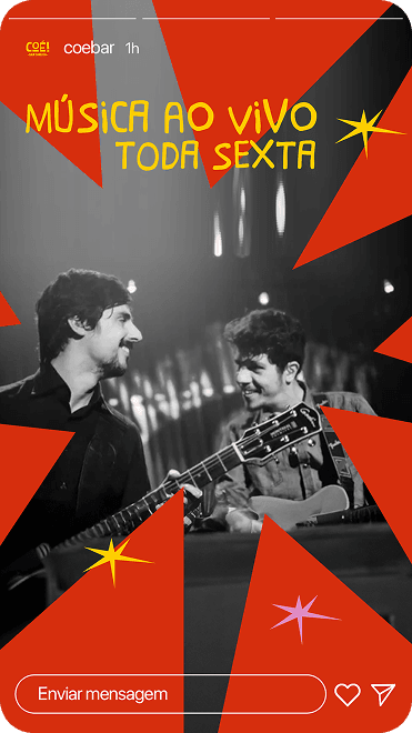 Story de alguém no Coe Bar com a frase 'Música ao vivo toda Sexta'
