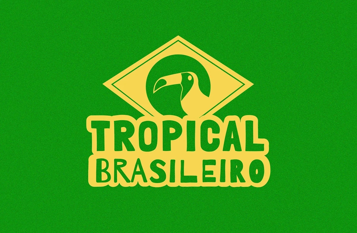 Logotipo Tropical Brasileiro sobre fundo verde